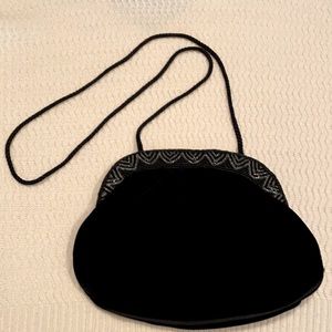 Vintage black purse with beading
